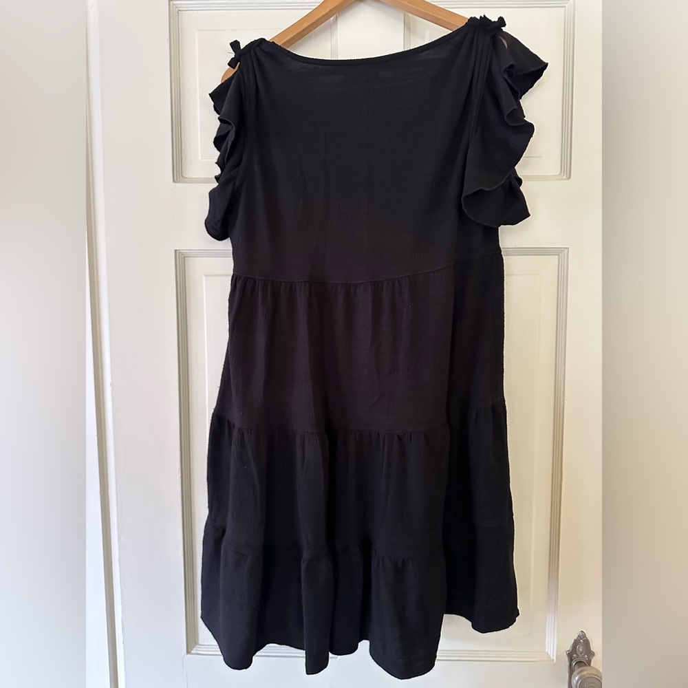 Max Studio Black Ruffle Mini Dress - Picture 2 of 5